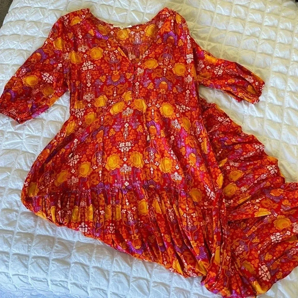 Anthropologie Abel the brand floral tiered maxi dress